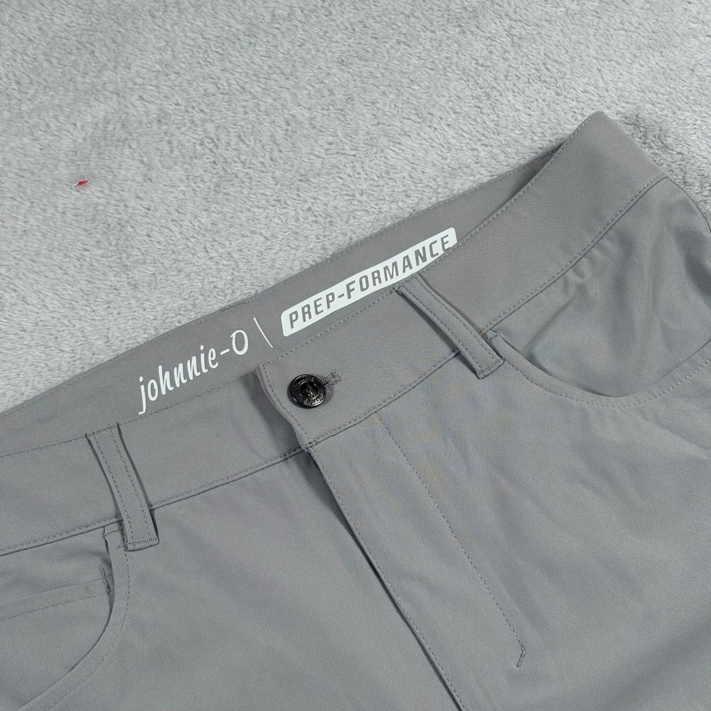 Johnnie-O Mens PREP-FORMANCE Golf Pants Grey 5-Pocket Flat Front‎ Size 32